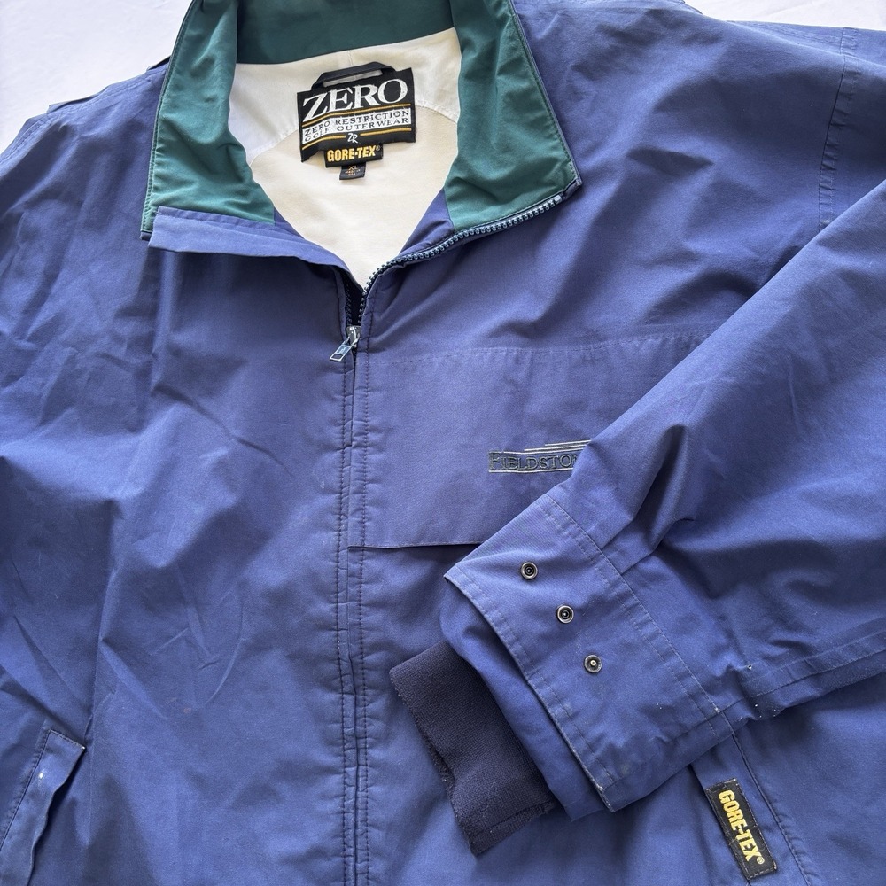 Zero Restriction Gore-Tex Golf Jacket‎ Men's XL Blue Fieldstone USA Made Vintage